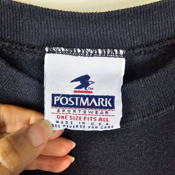 VTG 80s Postmark Elvis "Return To Sender" Crewneck Sweatshirt OS Black Grunge - Picture 6 of 7